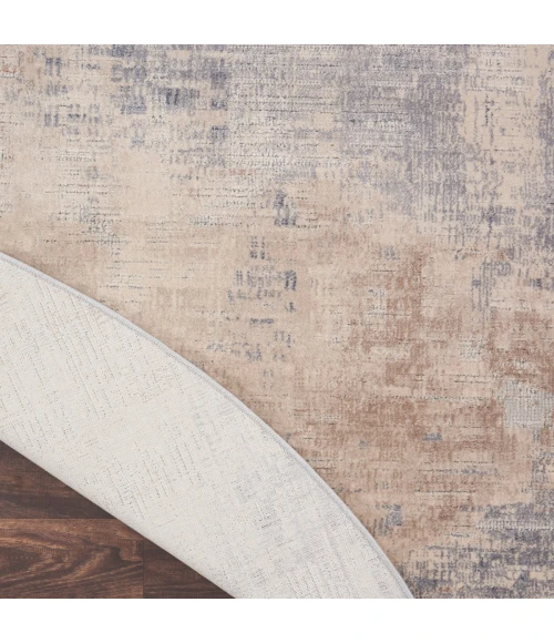 Nourison Rustic Textures Area Rug RUS02 Beige/Grey 5'3" Round