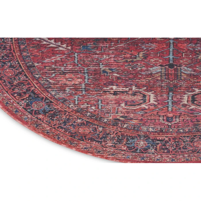 Nicole Curtis Machine Washable Series 1 Brick SR102 7 ft. 10 in. Round Rug