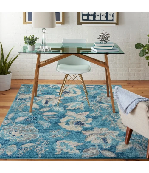 Nourison Tranquil Area Rug TRA02-Turquoise