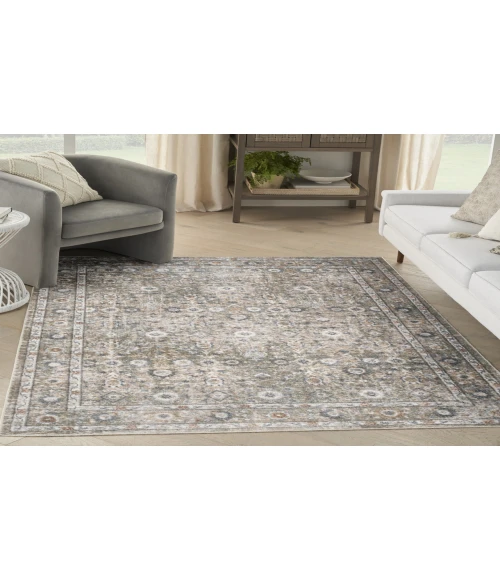 Nourison Astra Machine Washable Gold Grey ASW16 5 ft. 3 in. X 7 ft. Rectangle Rug