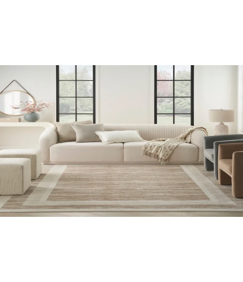 Nourison Serenity Home Mocha Ivory SRH07 7 ft. 10 in. X 9 ft. 10 in. Rectangle Rug