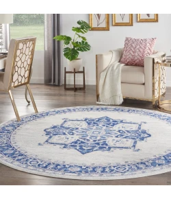 Nourison Home Whimsicle WHS03 Ivory Blue 8 ft. Round Area Rug