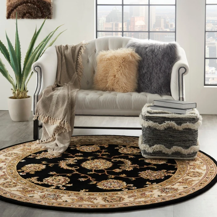 Nourison 2000 Round Area Rug 2022-Black