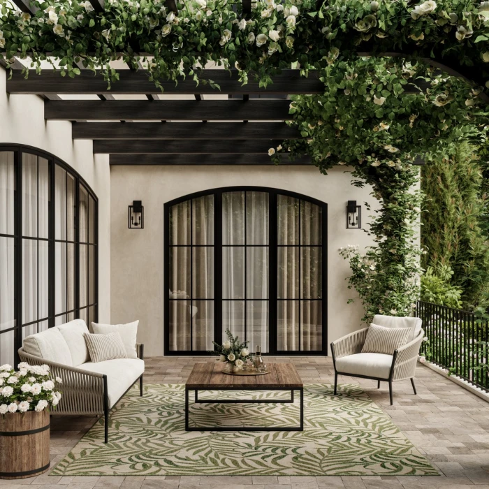 Nourison Garden Oasis Ivory Green GOA01 10 ft. X 14 ft. Rect. Rug