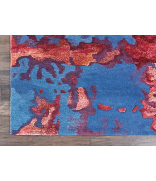 Nourison Prismatic Area Rug PRS13 Blue/Flame 9'9" x 13'9"
