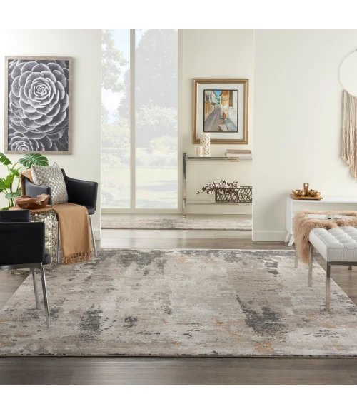 Nourison Tangra Cream Grey TNR05 8 ft. X 10 ft. Rect. Rug