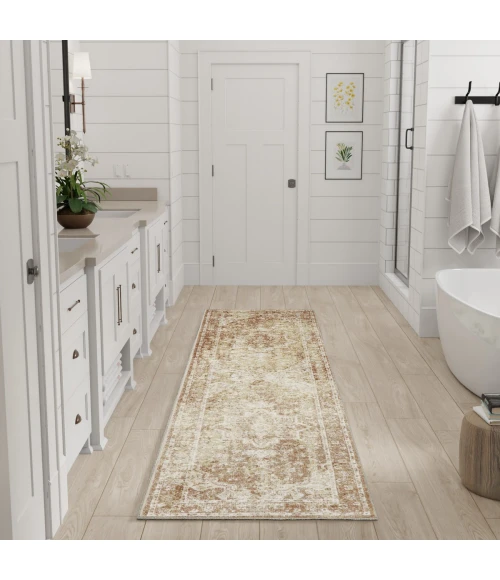 Nourison Astra Machine Washable Rust ASW12 2 ft. 2 in. X 8 ft. Rect. Rug
