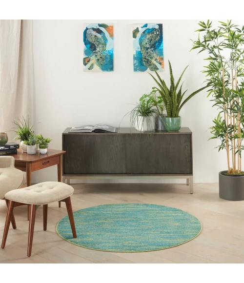 Nourison Essentials Blue Green Area Rug NRE01-Blue Green