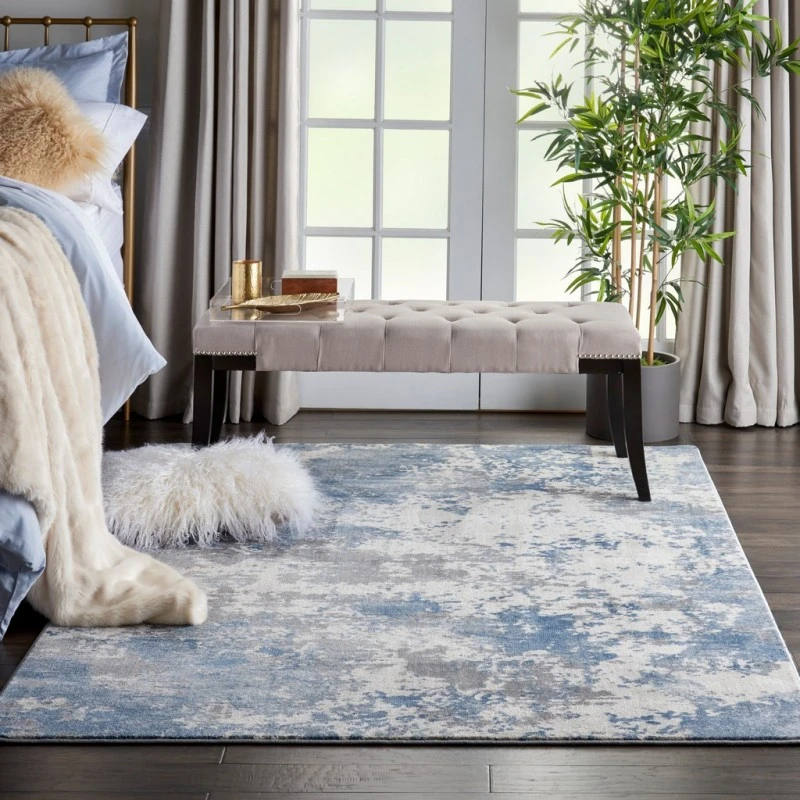 Nourison Rustic Textures Area Rug RUS08-Grey/Blue