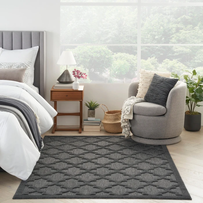 Nourison Easy Care Area Rug NES01 Charcoal/Black