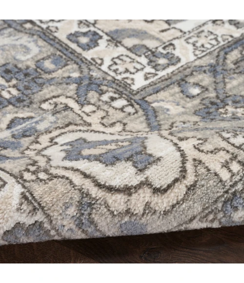 Nourison Quarry Ivory Blue QUA05 8 ft. X Round Rug