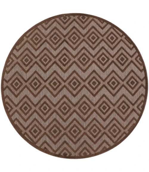 Nourison Home Versatile Brown NRV01 8 ft. Round Rug
