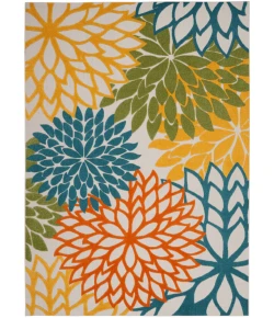 Nourison Home Aloha ALH05 Turquoise Multicolor 7 ft. 10 in. X 10 ft. 6 in. Area Rug