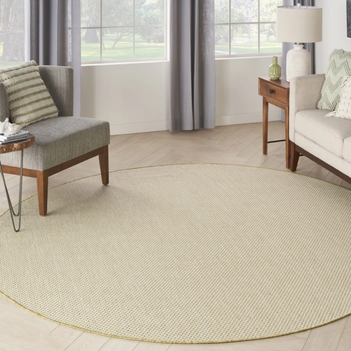 Nourison Home Courtyard Tan COU01 5ft. x Round Round Rug