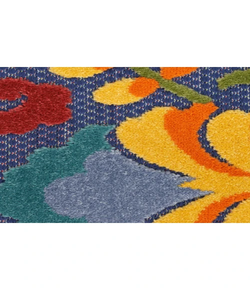 Nourison Aloha Navy Multicolor ALH17 2 ft. X 6 ft. Rectangle Rug