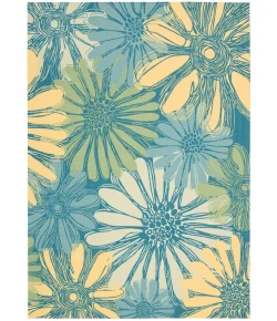 Nourison Home & Garden RS022 Blue 7 ft. 9 in. X 10 ft. 10 in. Area Rug