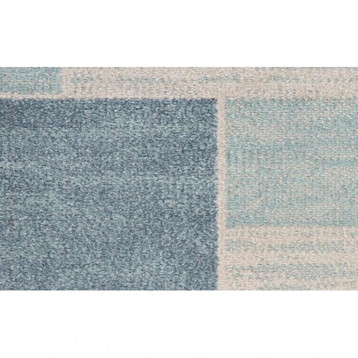 Nourison Astra Machine Washable Blue Ivory ASW09 2 ft. 2 in. X 4 ft. Rectangle Rug