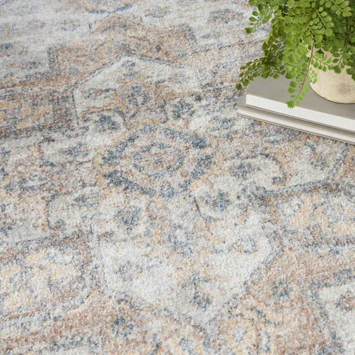 Nourison Astra Machine Washable Area Rug ASW12 Silver Grey