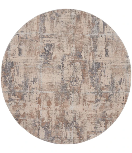Nourison Rustic Textures Area Rug RUS06 Beige/Grey 7'10" Round