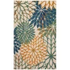 Nourison Home Aloha ALH05 Blue Green 3 ft. 6 in. X 5 ft. 6 in. Area Rug