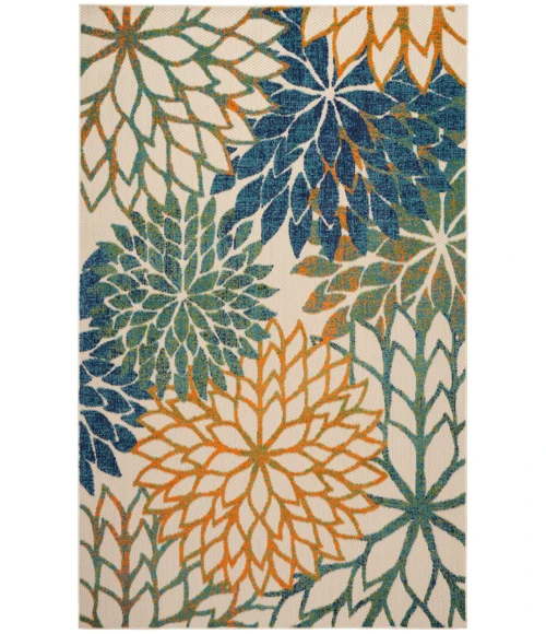 Nourison Aloha Blue Green ALH05 3 ft. 6 in. X 5 ft. 6 in. Rectangle Rug