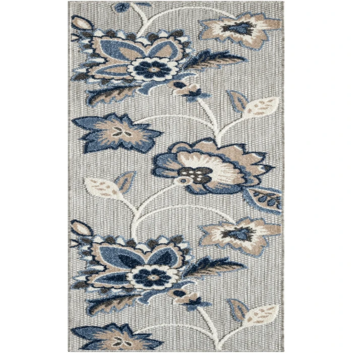Nourison Aloha Blue Grey ALH31 2 ft. X 6 ft. Rectangle Rug