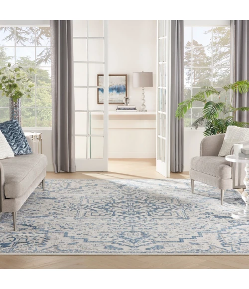 Nourison Elation Area Rug ETN10 Ivory Blue 7'10" x 9'10"