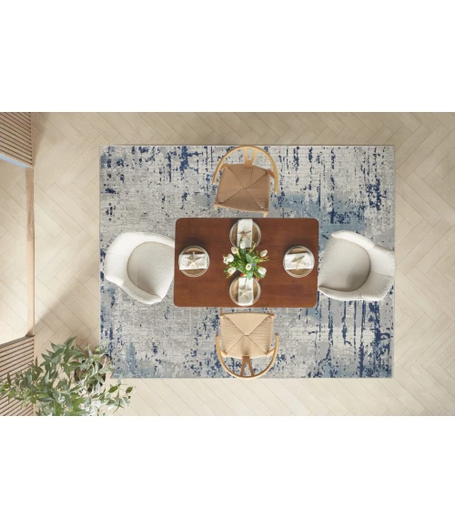 Nourison Quarry Ivory Blue Grey QUA01 7 ft. X 10 ft. Rect. Rug