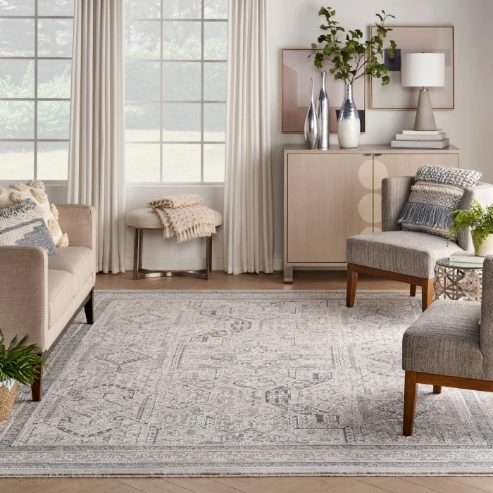 Nourison Lynx Ivory/Grey/Blue LNX01 12 ft. X 16 ft. Rect. Rug