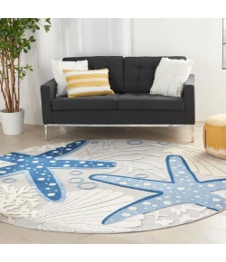 Nourison Home Aloha ALH24 Blue Grey 7 ft. 10 in. Round Area Rug
