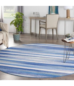 Nourison Home Whimsicle WHS12 Blue Multicolor 8 ft. Round Area Rug