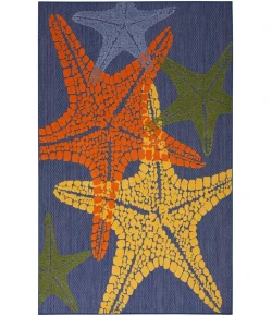 Nourison Home Aloha ALH28 Blue Multicolor 5 ft. 3 in. X 7 ft. 5 in. Area Rug
