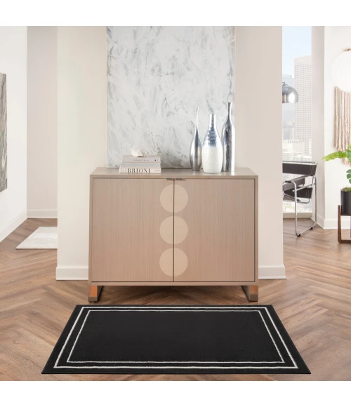 Nourison Nourison Essentials Area Rug NRE02 Black Ivory