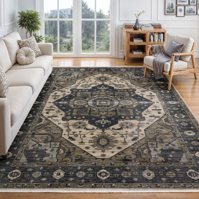 Oriental Weavers ELIANA Blue ELI05 6ft. 7in. X 9ft. 6in. Rect. Rug