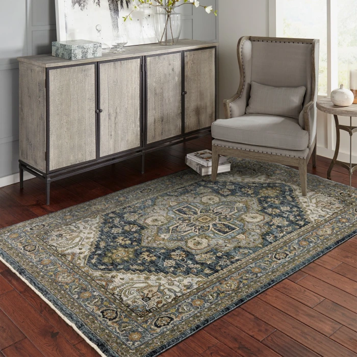 Oriental Weavers ABERDEEN Blue 1144Q 7ft.10in. Round Rug