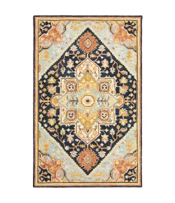 Oriental Weavers Alfresco 28408 Navy/ Rust Area Rug 3 ft. 6 in. X 5 ft. 6 in. Rectangle