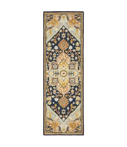 Oriental Weavers Alfresco 28408 Navy/ Rust Area Rug 2 ft. 6 in. X 8 ft. Runner
