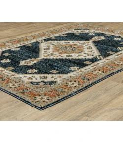 Oriental Weavers Andorra 2281E Blue/ Orange 8 Ft. 6 In. X 11 Ft. 7 In. Rectangle Rug