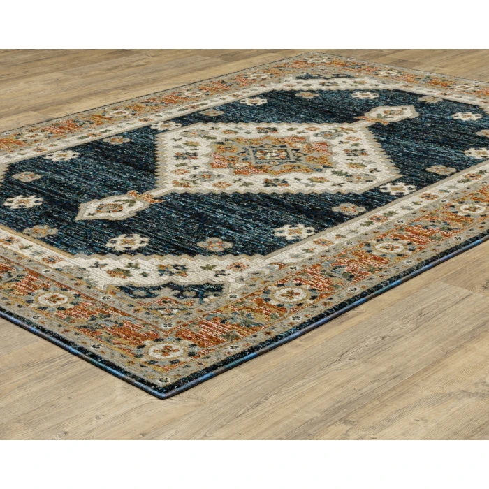 Oriental Weavers ANDORRA 2281e Blue/Orange Rug 2'3X8'