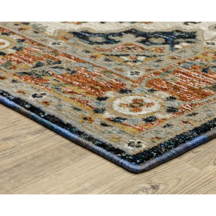 Oriental Weavers ANDORRA 2281e Blue/Orange Rug 2'3X8'