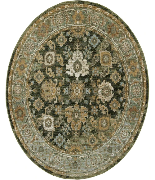 Oriental Weavers ANDORRA 2417b Green/Gold Rug 3'3X5'2