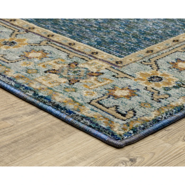 Oriental Weavers ANDORRA 2430a Blue/Gold Rug 2' 3X8'