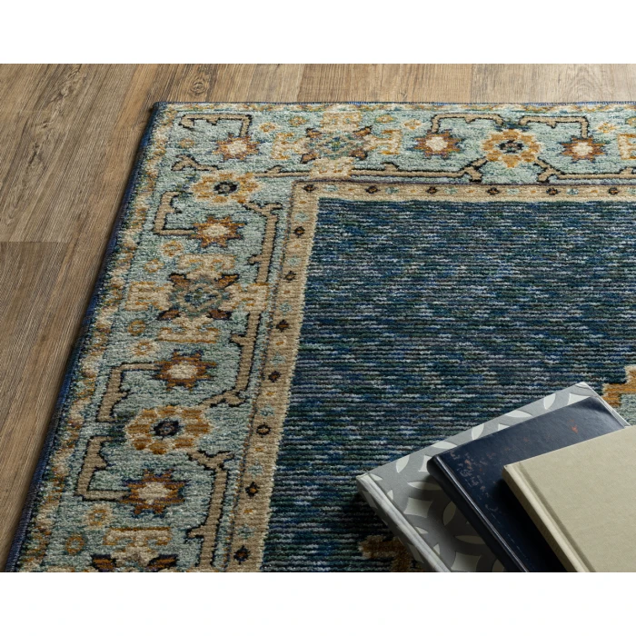 Oriental Weavers ANDORRA 2430a Blue/Gold Rug 2' 3X8'