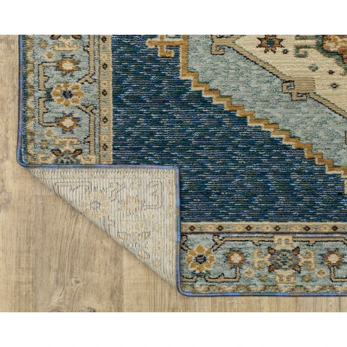 Oriental Weavers ANDORRA 2430a Blue/Gold Rug 2' 3X8'