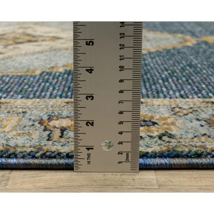 Oriental Weavers ANDORRA 2430a Blue/Gold Rug 2' 3X8'