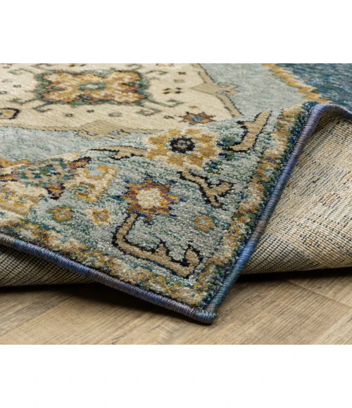 Oriental Weavers ANDORRA 2430a Blue/Gold Rug 10'X13'2