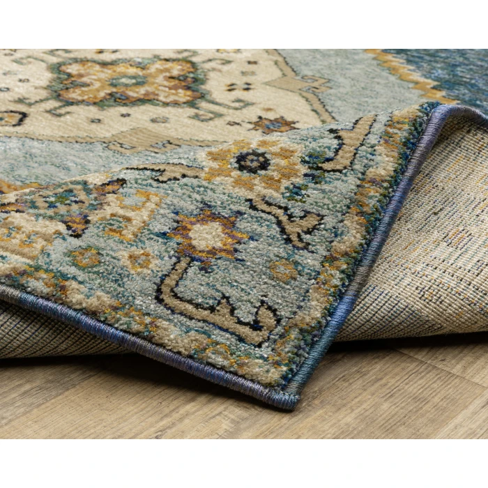 Oriental Weavers ANDORRA 2430a Blue/Gold Rug 2' 3X8'