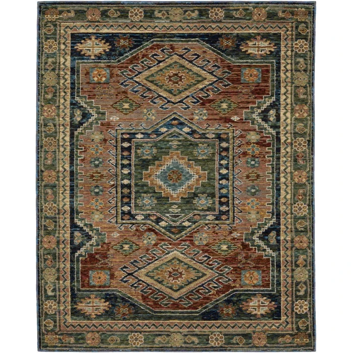 Oriental Weavers ANDORRA 2442a Blue/Multi Rug 6'7X9'6