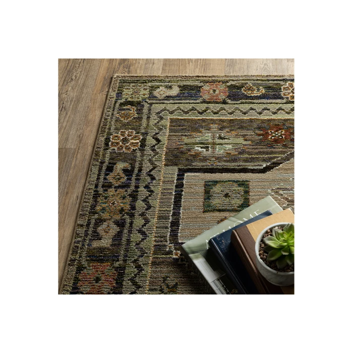 Oriental Weavers ANDORRA 2442d Green/Multi Rug 2'3X8'