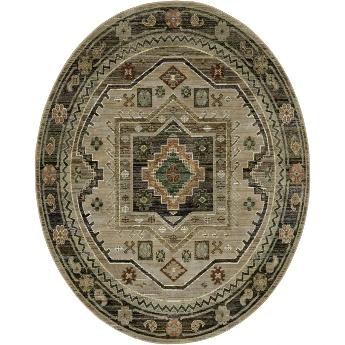 Oriental Weavers ANDORRA 2442d Green/Multi Rug 2'3X8'
